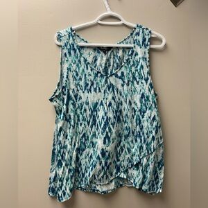 George‎ Blue & Green Flowy Tank Top